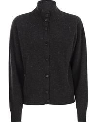 Peserico - Button-Up High Neck Cardigan - Lyst