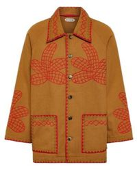Bode - Field Maple Embroidered Cotton Coat - Lyst
