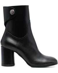 Casadei - Round Toe Block-Heel Boots - Lyst