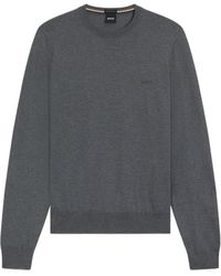 BOSS - Boss Logo Embroidered Crewneck Jumper - Lyst