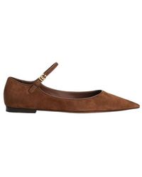Dolce & Gabbana - Pointed-Toe Ankle-Strap Flats - Lyst