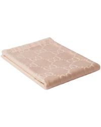 Gucci - Gg Wool And Silk Blanket - Lyst