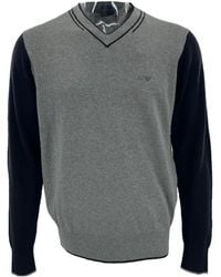 Armani Jeans - V-Neck Long-Sleeved Sweater - Lyst