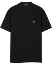 Versace - Medusa-Patch Short-Sleeved Polo Shirt - Lyst