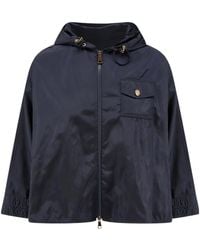 Moncler - Hooded Logo-Patch Cape - Lyst