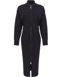 Pinko - Mock-Neck Knitted Midi Dress - Lyst