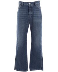 McQueen - Logo Patch Wide Leg Jeans - Lyst