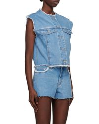 A.P.C. - Cropped Denim Vest - Lyst