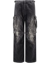 Balenciaga - Logo Embroidered Large-Fit Cargo Jeans - Lyst