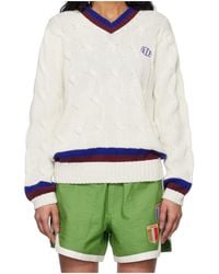 Bode - Tennis V-Neck Sweater - Lyst