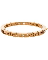 Versace - Greca-Detail Logo-Engraved Bangle Bracelet - Lyst