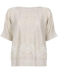 D.exterior - Crew-Neck Short-Sleeve Knit Sweater - Lyst