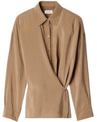 Lemaire - Long-Sleeved Draped Shirt - Lyst