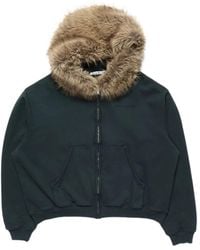 Acne Studios - Sweater With Faux-Fur Hood - Lyst