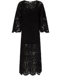 Loulou de Saison - Ciko Crochet-Pattern Bell-Sleeve Midi Dress - Lyst
