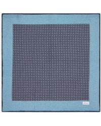 Brioni - Sky And Midnight Micro Motif Silk Pocket Square - Lyst