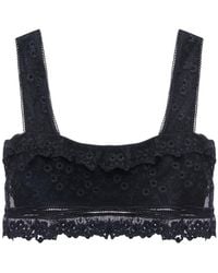 Isabel Marant - Lace-Trim Cropped Top - Lyst