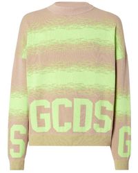 Gcds - Logo Intarsia Striped Knit Sweater - Lyst