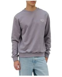 A.P.C. - Logo-Detail Crew-Neck Sweatshirt - Lyst