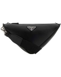 Prada - Triangle Logo Zipped Messenger Bag - Lyst