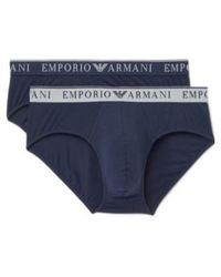 Emporio Armani - Elastic Waist Briefs Pants Two-Piece Set - Lyst