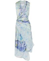 Maison Margiela - Floral Silk Wrap Dress - Lyst