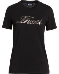 DIESEL - Solid Color Printed Short-Sleeve T-Shirt - Lyst