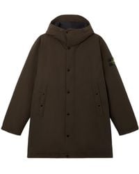 Stone Island - Buttoned Hooded Coat - Lyst