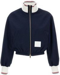 Thom Browne - Seersucker Zip Up Track Jacket - Lyst