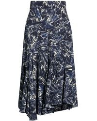 Isabel Marant - Solid-Colored Satin Midi Skirt - Lyst
