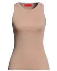 MAX&Co. - Solid Color Stretch Sleeveless Tank Top - Lyst