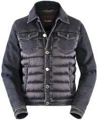 Moorer - Quilted Denim Down Jacket - Lyst