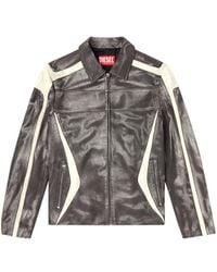 DIESEL - L-Amar-Enbi Leather Jacket - Lyst