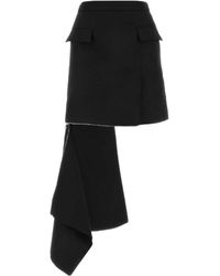 McQueen - Asymmetric Zip-Detail Mini Skirt - Lyst