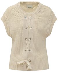 Isabel Marant - Yonnia Lace-Up Knitted Top - Lyst