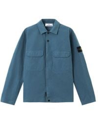Stone Island - Comfort-Fit Overshirt With Pockets And Two-Way Zipper - Lyst