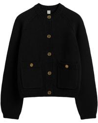 TOTEME - Hammered Button Cotton Cardigan - Lyst