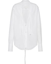 Maison Margiela - Tie-Detail Poplin Shirt - Lyst