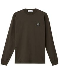 Stone Island - Slim-Fit Long-Sleeve T-Shirt With Compass Patch - Lyst