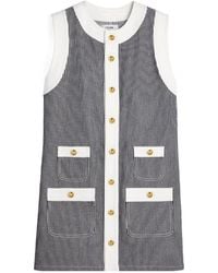 Celine - Trapeze Mini Dress With Hickory Stripes - Lyst