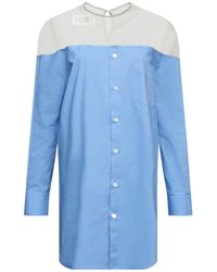 MM6 by Maison Margiela - Panelled Long Sleeved Shirt - Lyst