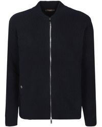 Zanone - Ribbed Zip-Up Jacket - Lyst