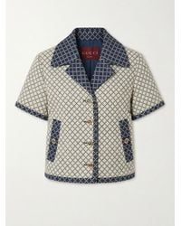 Gucci - Tweed Button-Up Short-Sleeved Jacket - Lyst