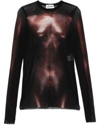 Jean Paul Gaultier - Body-Print Mesh Top - Lyst