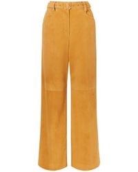 Gabriela Hearst - Norman Belted Suede Straight-Leg Pants - Lyst