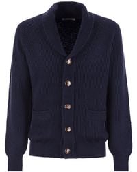 Brunello Cucinelli - Long-Sleeve Knitted Cardigan - Lyst