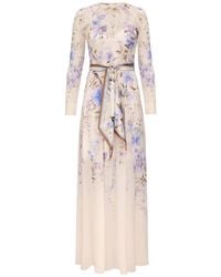 Zimmermann - Luna Floral Print Tie Maxi Dress - Lyst