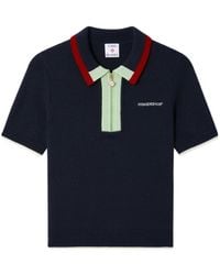 CASABLANCA - Merino Short Sleeve Polo Shirt - Lyst
