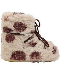 Moon Boot - Icon Curly Cow-Print Faux Fur Ankle Snow Boots - Lyst
