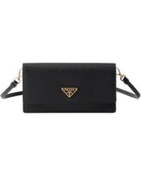 Prada - Mini Saffiano Logo Flip Shoulder Bag - Lyst
